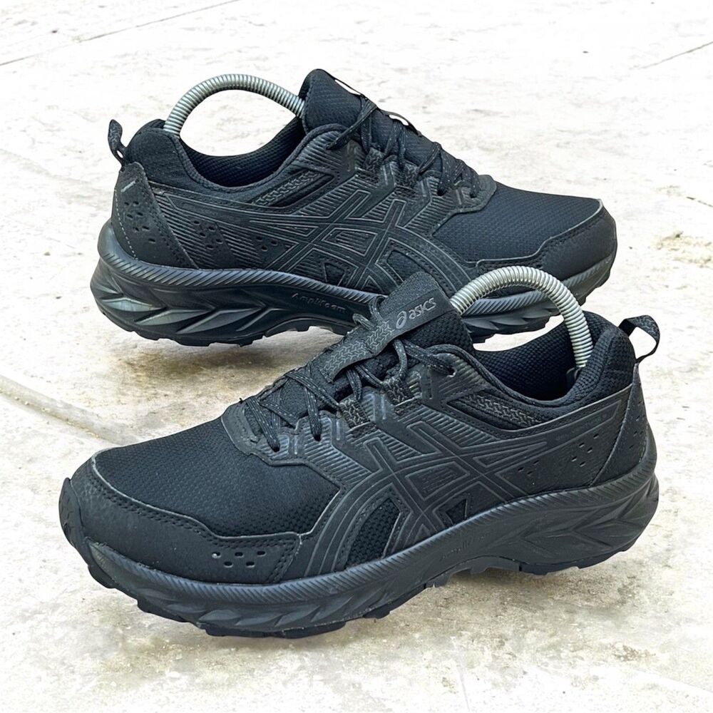 Asics GEL Venture 9 Triple Black Mens Sz 8 Trail Running Shoes Athletic Sneaker